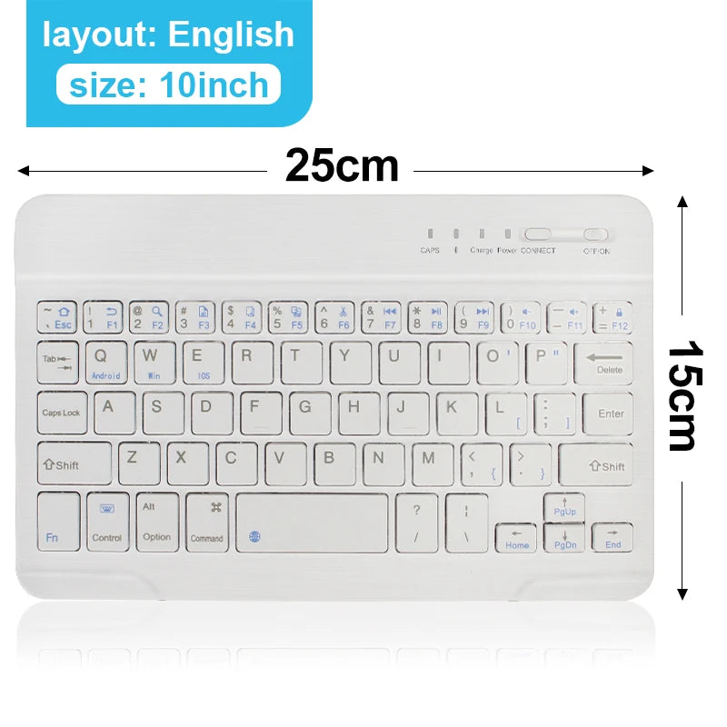 Bluetooth Wireless Mini Keyboard - Rechargeable Portable Keyboard for Laptop Tablet iPad Android iOS