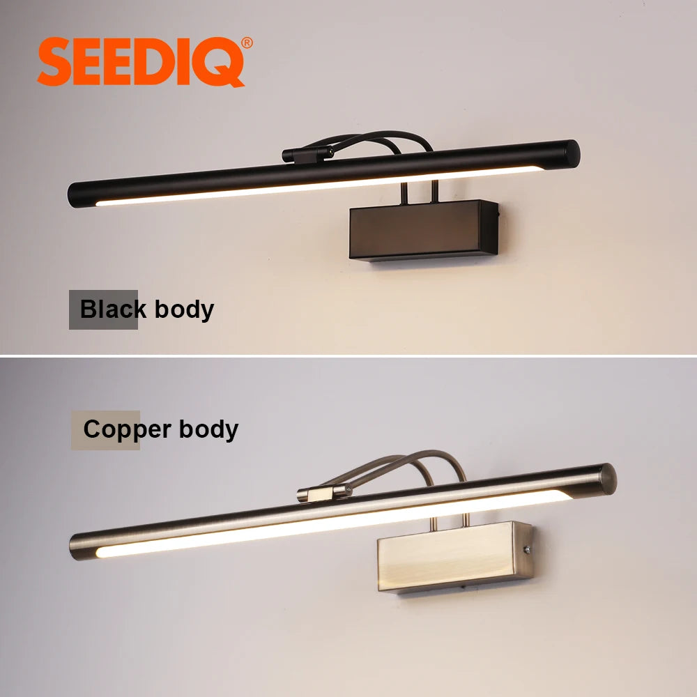 LED Bathroom Wall Light – Black Copper 8W Modern Wall Sconce AC85-265V Interior Picture Lamp