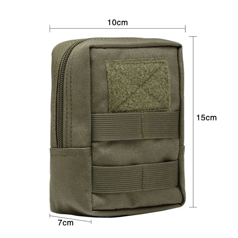 Outdoor Tactical 600D Waist Bag - Multitool MOLLE Pouch, Tool Zipper Waist Pack, Durable Belt Pouch for Hunting Accessories