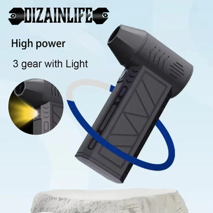 130,000 RPM Mini Turbo Jet Fan - Electric Air Duster with Adjustable Wind Speed & Light | Rechargeable Violent Blower for Car Cleaning