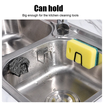 Stainless Steel Self-Adhesive Kitchen Sponge Rack - Sink Drain Drying Holder, Sink Accessories for Efficient Organization