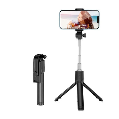 Extendable Bluetooth Selfie Stick Tripod – 700mm Telescopic Portable Phone Stand with Remote for Travel