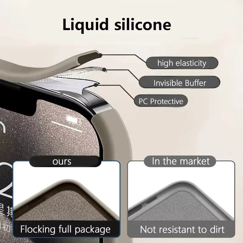 Original Liquid Soft Silicone MagSafe Case – Magnetic Wireless Charging Cover for iPhone 16 Plus, 15, 14, 13, 12 Pro Max, 11