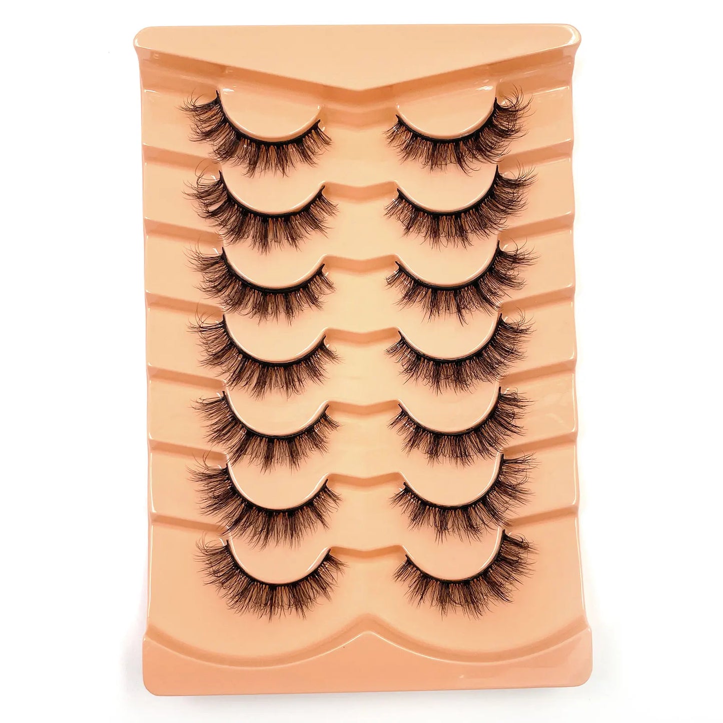 7 Pairs 3D Mink Fur False Eyelashes – Thick Short Dramatic Natural Look Makeup Lashes Wholesale