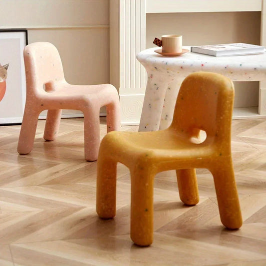 Nordic Style Mini Chairs Set - 8PCS Plastic Chairs with Backrest for Bedroom, Living Room and Dorm Decor