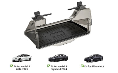 Center Console Organizer for Tesla Model 3 & Model Y Highland – Anti-Slip Under Screen Storage Box with Screen Back Storage
