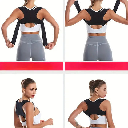 Posture Support Belt - Adjustable Back Brace for Standing and Sitting Support