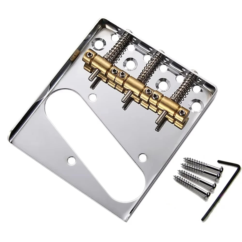 Pro Telecaster TL Bridge Upgrade — 6-Point Brass Saddles with Ashtray Design, CNC Aluminum Base for Vintage Tone Enhancement