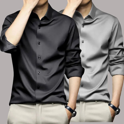 Men's Wrinkle-Resistant Dress Shirt - Non-Iron Long Sleeve Business Casual Shirt S-5XL