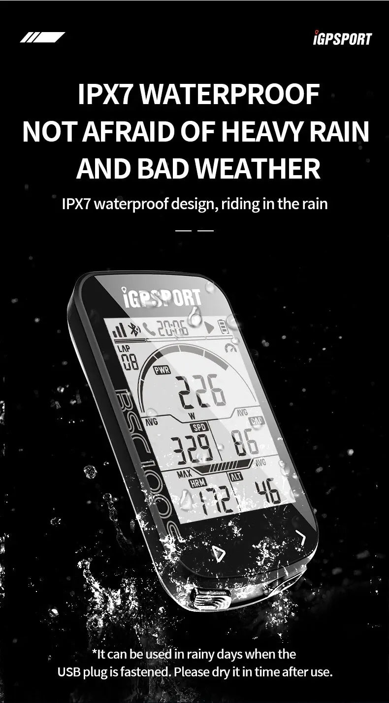 IGPSPORT BSC100S GPS Bike Computer — Wireless Speedometer, Digital Stopwatch & Cycling Odometer