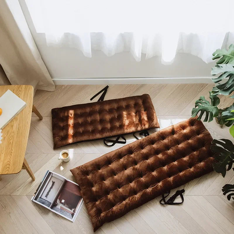 Autumn Winter Thickened Foldable Rocking Chair Cushion – Long Lounge Seat Pad for Garden, Balcony, Sofa & Tatami Home Decor