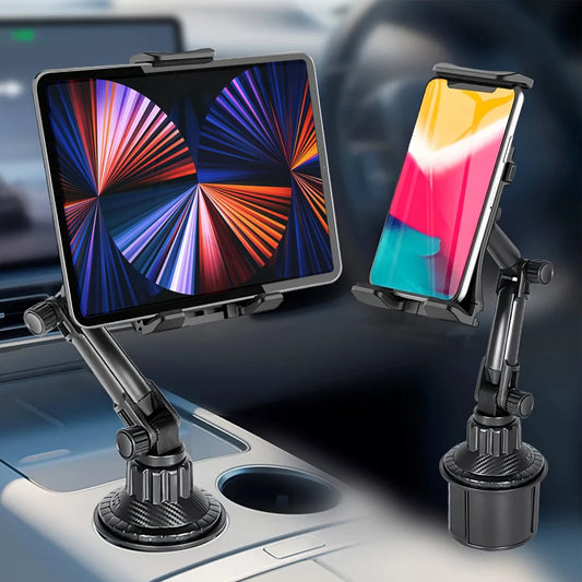 Universal Car Cup Holder Tablet Stand - Phone & iPad Mount for Smartphones and Devices Up to 11 Inch
