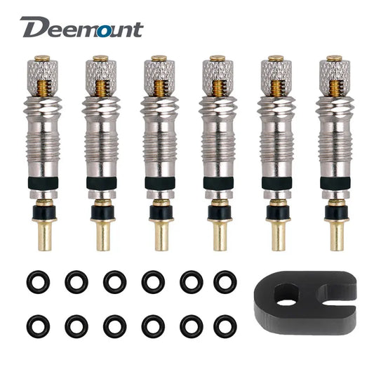 Deemount Presta Valve Core Replacement — Brass FV Nozzle with Alloy Remover Tool for MTB & Road Bikes