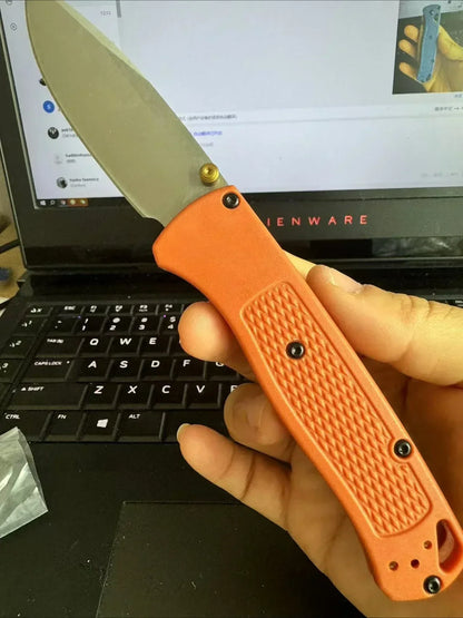BM Bugout EDC Folding Pocket Knife – Black/White Blade Tactical Survival Knife for Outdoor, Rescue & Everyday Carry