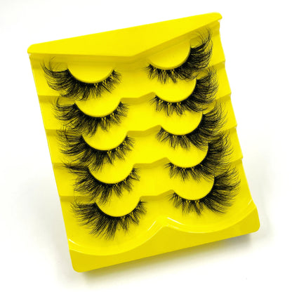 5 Pairs 3D Real Mink False Eyelashes – Soft Natural Look Eyelash Extensions for Makeup & Daily Wear