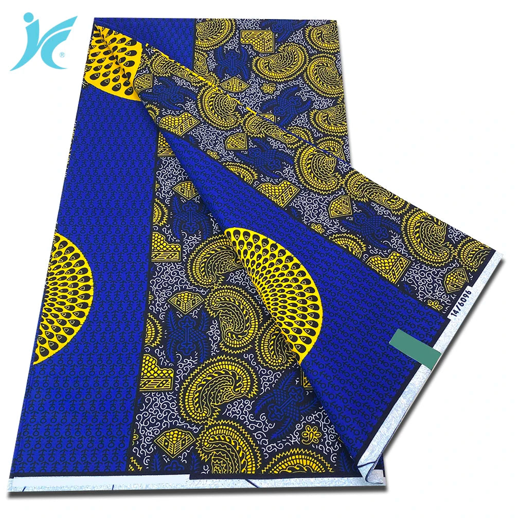 Classic African Wax Fabric - 100% Cotton Soft Ankara Pagne for Women's Dresses