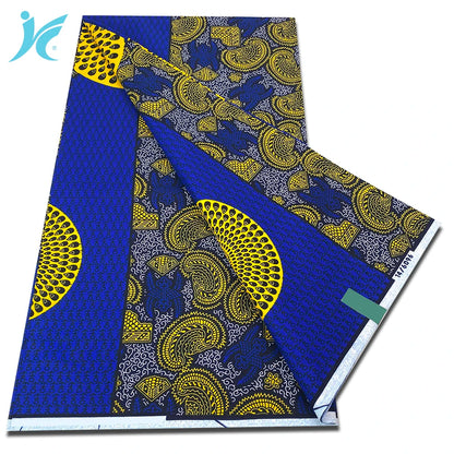 Classic African Wax Fabric - 100% Cotton Soft Ankara Pagne for Women's Dresses