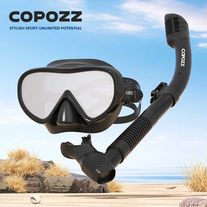COPOZZ Full Vision Diving Mask - HD Anti-Fog Snorkeling Mask Set for Swimming & Underwater Diving