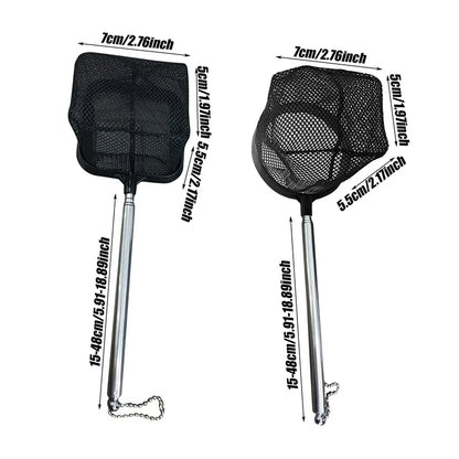 Stainless Steel Retractable Aquarium Fish Net – Small Shrimp Fishing Net for Fish Tank Cleaning and Water Maintenance Accessories Tool