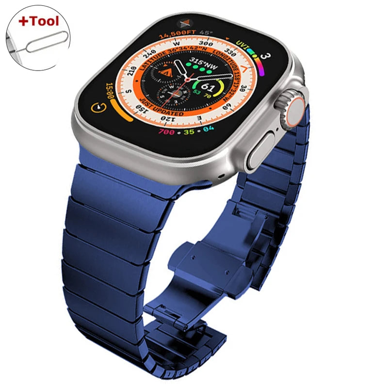 Ultra 3/2 Titanium & Stainless Steel Luxury Bracelet for Apple Watch — Fits Ultra 49/45/44/42mm & Series 11/10/9/46/41mm