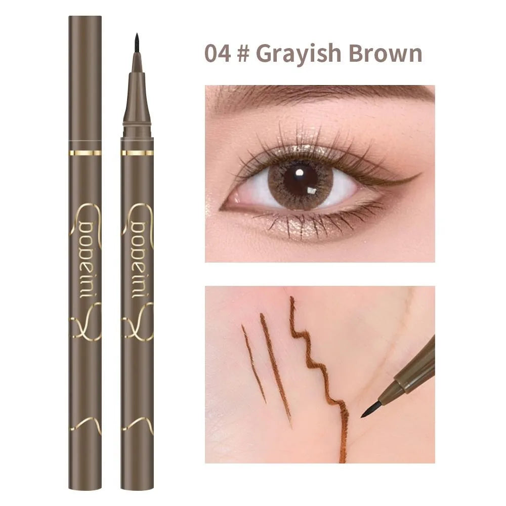 Waterproof Quick-Dry Liquid Eyeliner — Ultra-Fine Matte Black & Brown, Long-Lasting Silkworm Eye Makeup Gift