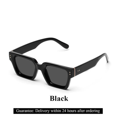 Ruiao Retro Black Millionaire Sunglasses – Luxury Square Designer Shades for Men & Women (2024)