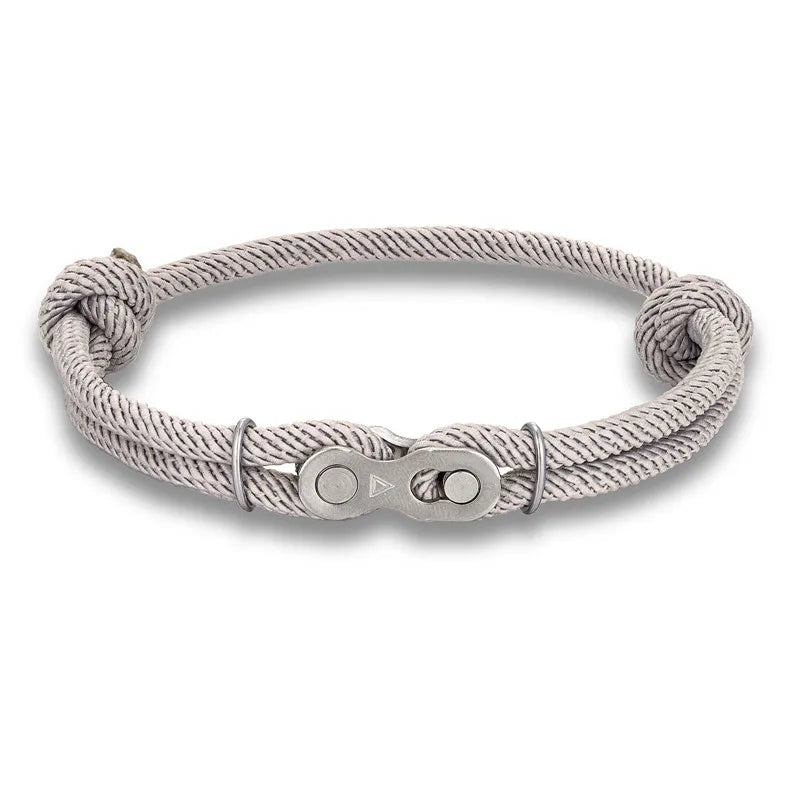 MKENDN Bicycle Chain Bracelet - Adjustable Punk Rock Nautical Rope Wristband with Magic Buckle