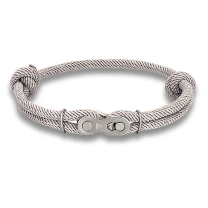 MKENDN Bicycle Chain Bracelet - Adjustable Punk Rock Nautical Rope Wristband with Magic Buckle