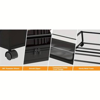 Underbed Storage Lockers with Wheels & Lids – Space-Saving Pull-Out Containers for Shoes & Clothes, Ideal for Dorm Bedrooms