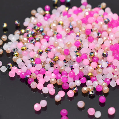 Mixed Color Crystal Glass Beads - 4mm Faceted Rondelle Spacer Beads for DIY Bracelet & Jewelry Making Crafts