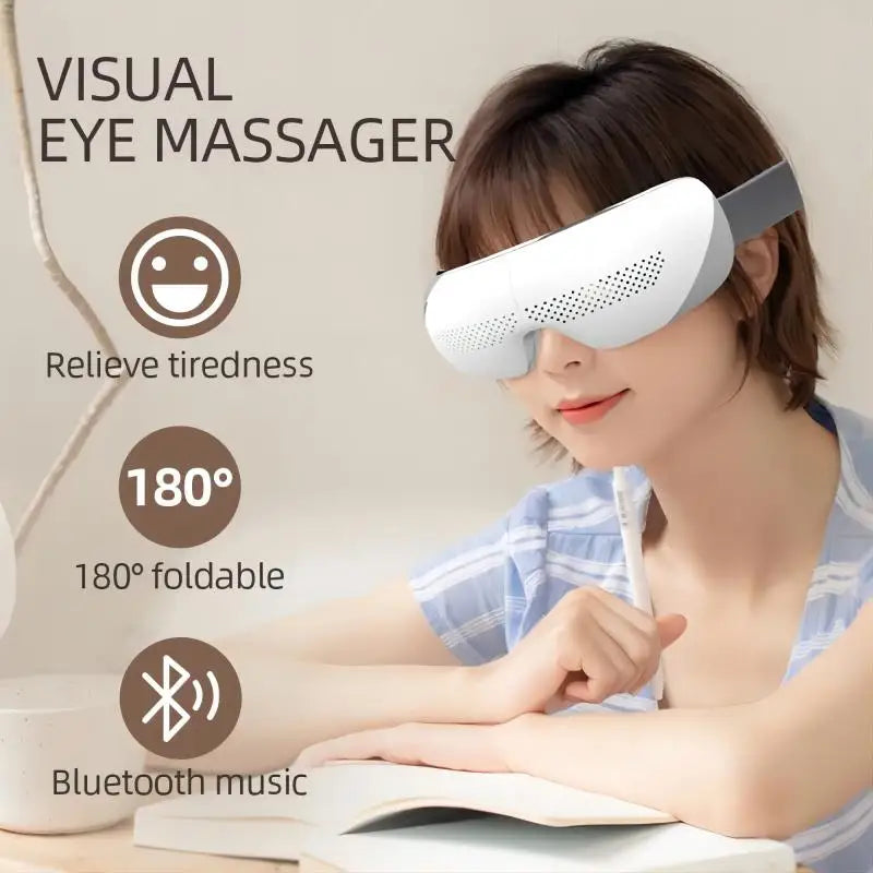 Newest Visible Eye Massager | Smart Airbag Compression Glasses with Bluetooth Music for Better Sleep