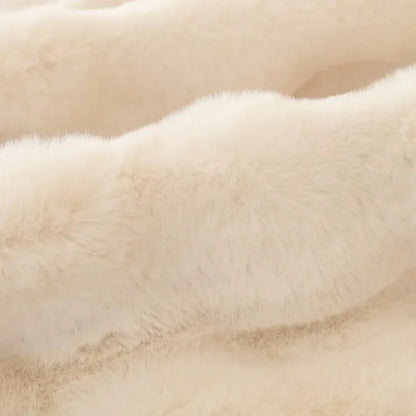 Luxury Rabbit Plush Throw Blanket - Super Soft Thick Fluffy Velvet Sofa Cover for Winter