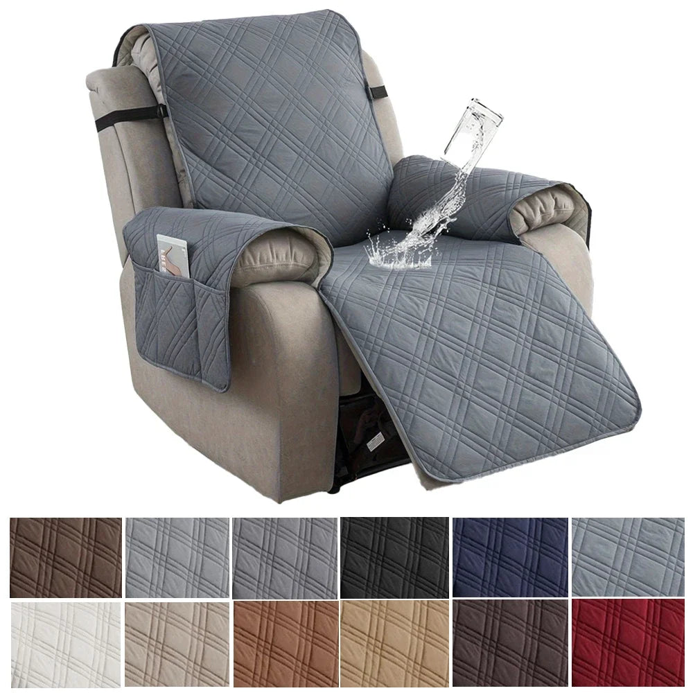 100% Waterproof Recliner Chair Cover – Non-Slip Recliner Slipcover with Pocket for Bedroom, Office & Living Room