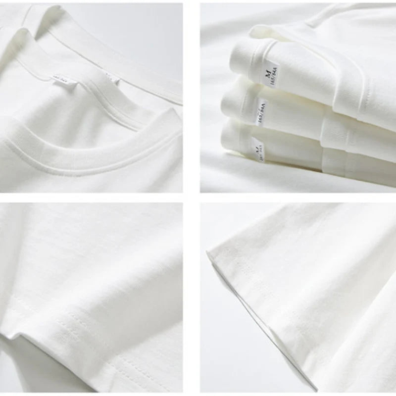 Women's 100% Cotton Crew Neck T-Shirt - Casual Regular-Fit Basic White Summer Tee