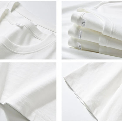Women's 100% Cotton Crew Neck T-Shirt - Casual Regular-Fit Basic White Summer Tee