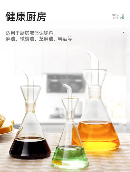 High Borosilicate Glass Oil & Vinegar Pot – Leak-Proof Kitchen Seasoning Bottle