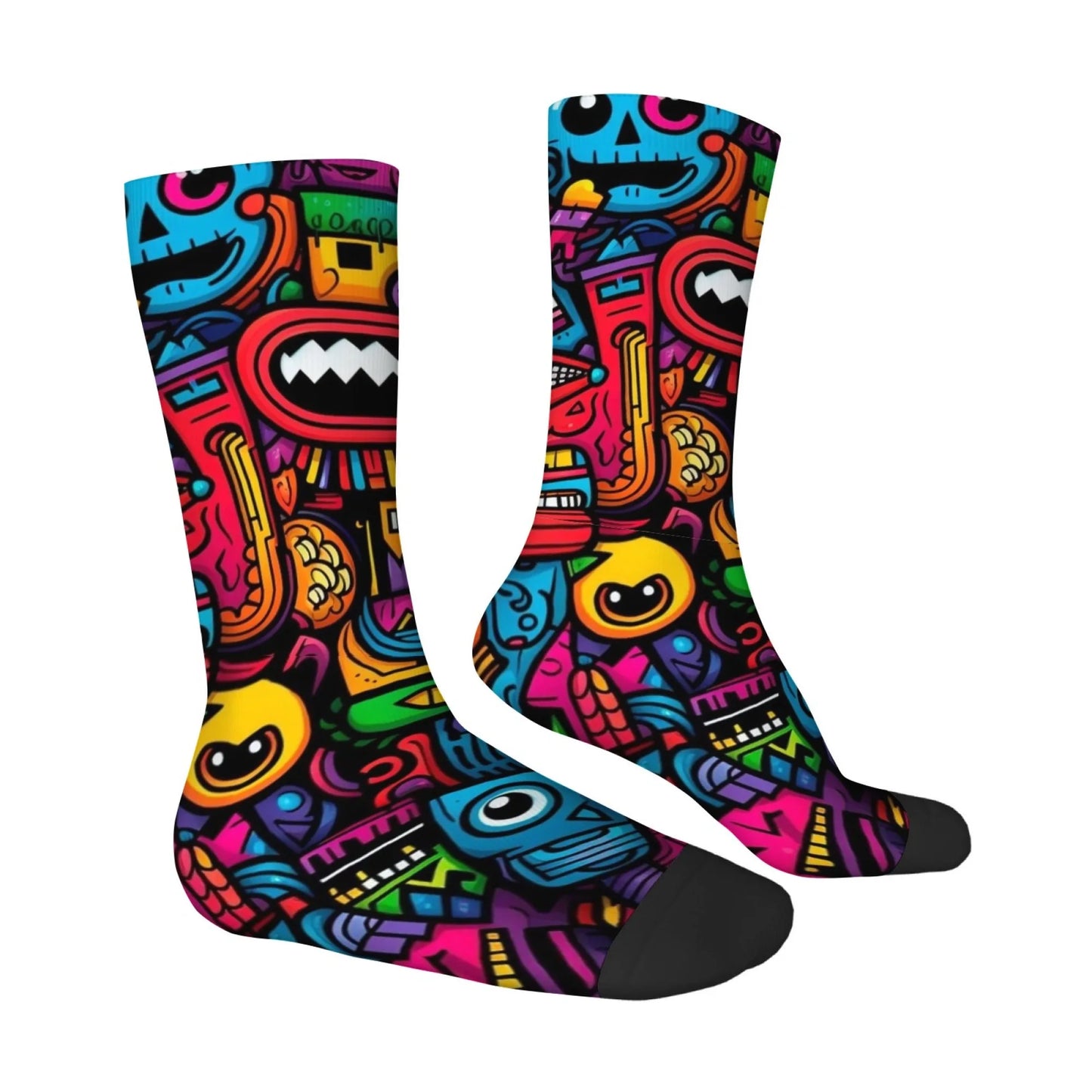 Cartoon Harajuku Men's Socks - Breathable Non-Slip Streetwear & Sports Socks