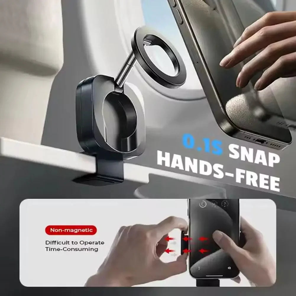Magnetic Rear Seat Phone Holder - 360° Rotating Adjustable Travel Mount for MagSafe iPhone and Xiaomi Smartphones