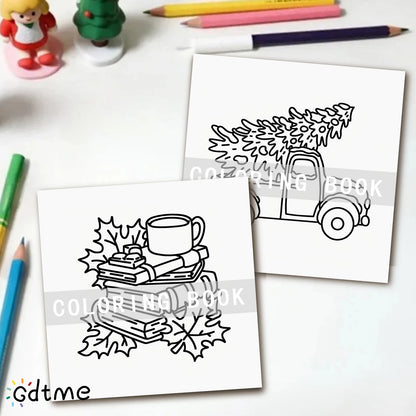 COZY GIRL Christmas Coloring Book – Montessori Educational Drawing & Graffiti Toy for Kids, Perfect Holiday Gift