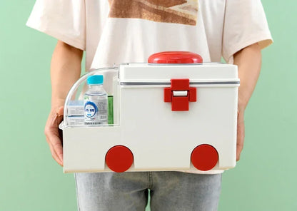 Portable Ambulance Medicine Box – Large Capacity Household Medical Storage & Classification Organizer