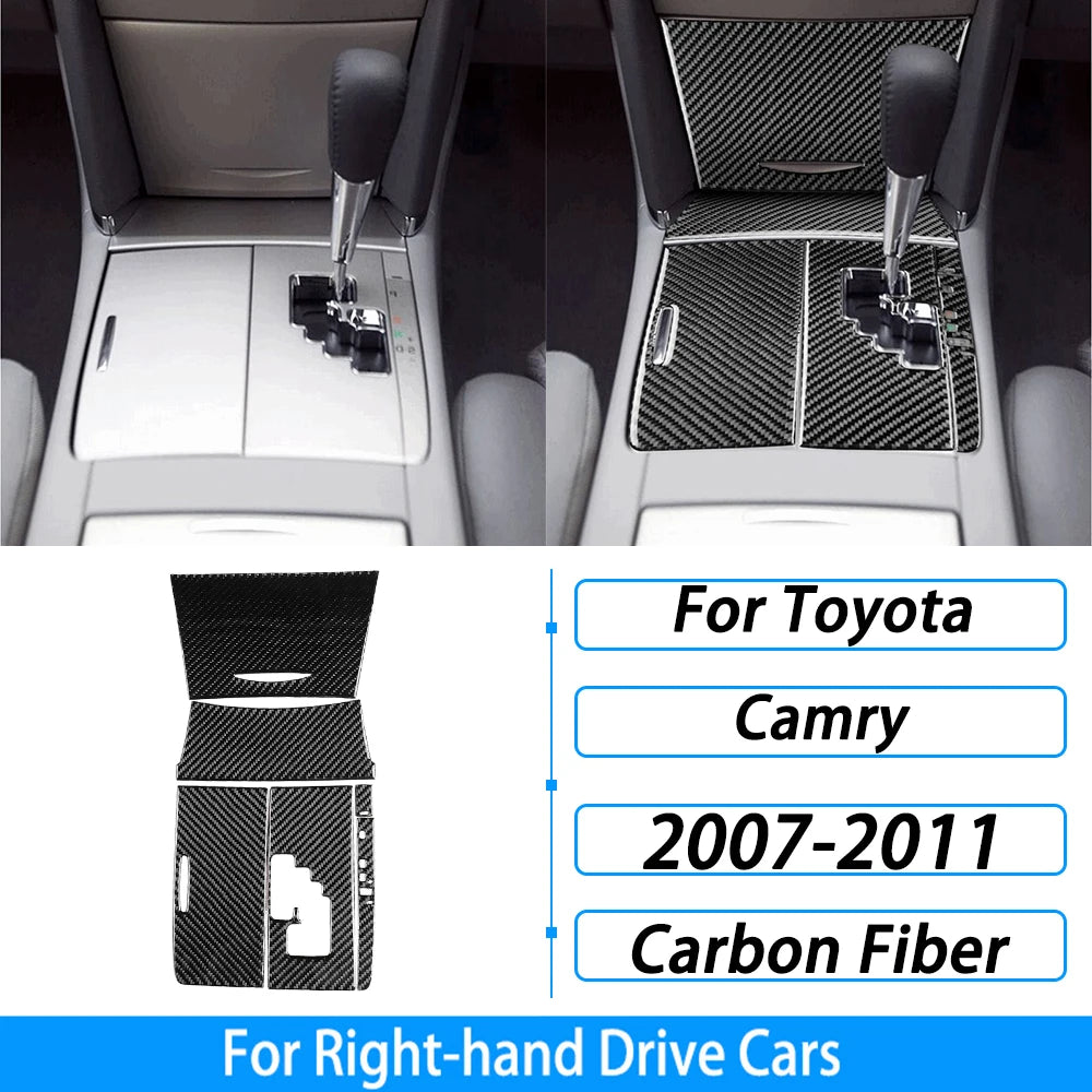 Toyota Camry 2007–2011 Carbon Fiber Interior Trim Set - Center Console, Gear Shift & Air Vent Decorative Covers