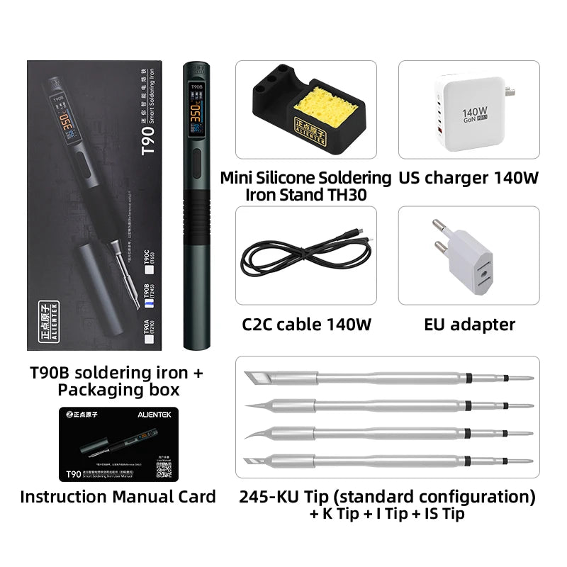 ALIENTEK T90 Soldering Iron – 140W High-Precision Temperature Control 80-450℃ Professional Repair Tool