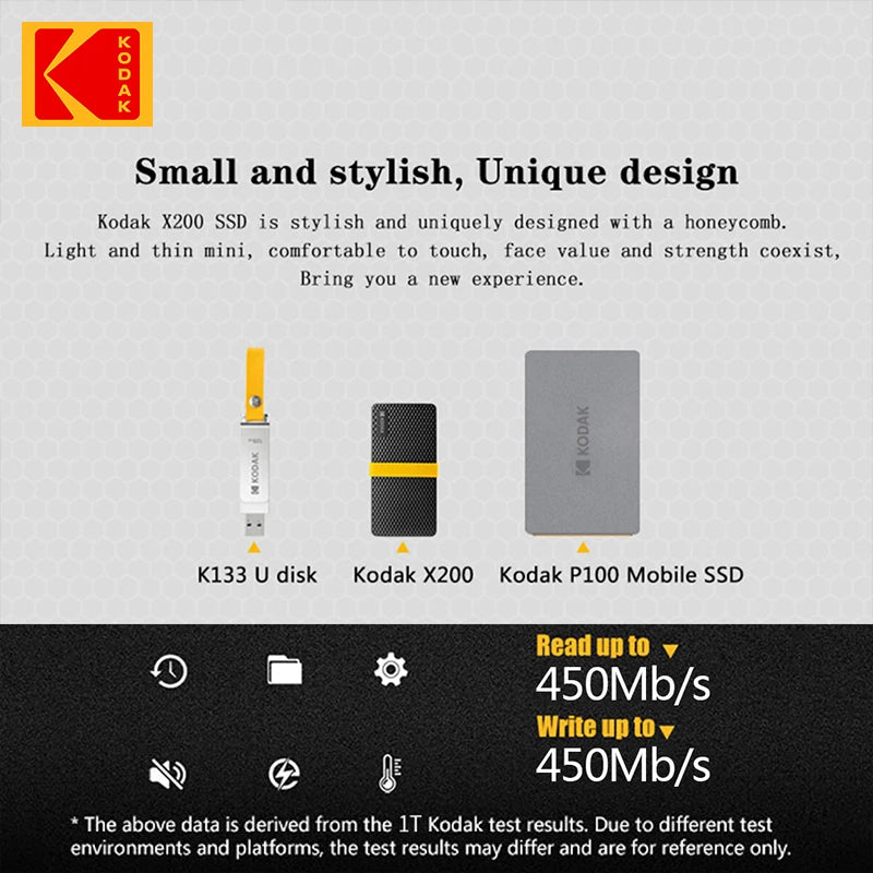 KODAK X200 External SSD – Portable 1TB, 512GB, 256GB USB 3.1 Hard Drive for Laptops, Smartphones, PS4, PC, Mac & TV