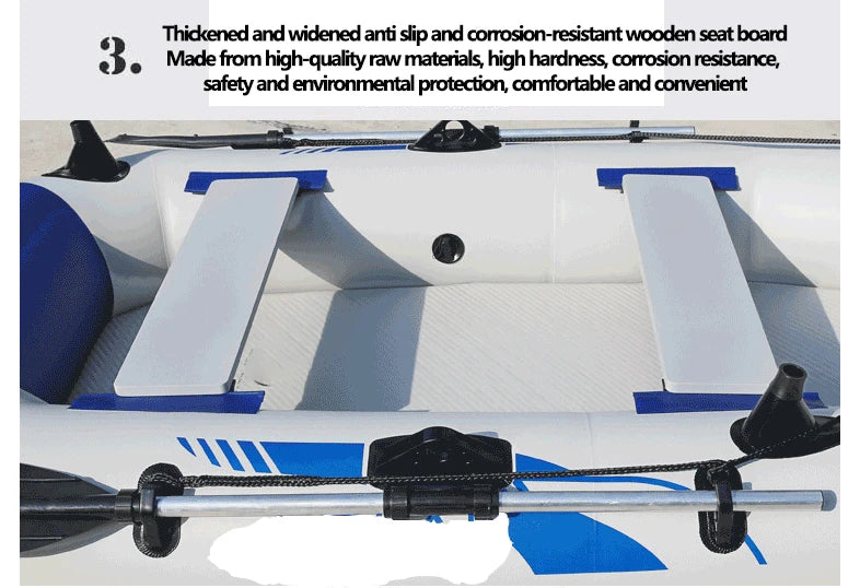PVC 3-Layer Inflatable Boat – Wear-Resistant Fishing Kayak for 2-6 Persons, Rowing Canoe & Sports Boat