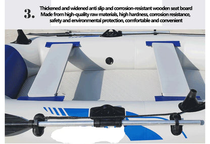 PVC 3-Layer Inflatable Boat – Wear-Resistant Fishing Kayak for 2-6 Persons, Rowing Canoe & Sports Boat