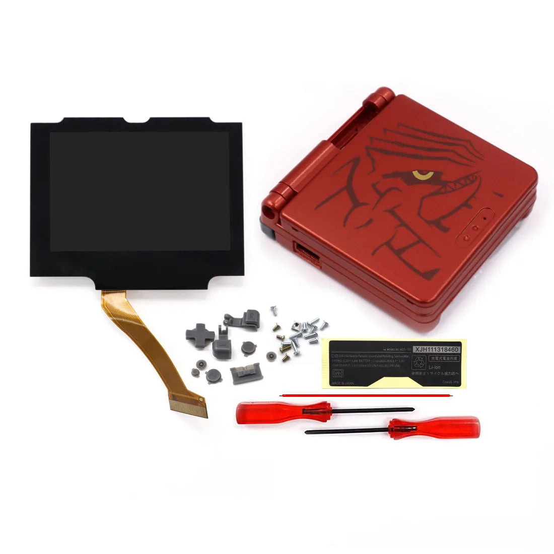 HISPEEDIDO V5 Laminated GBA IPS Backlight Screen Kit — Easy Install with Shell for GameBoy Advance SP, No Cutting Needed