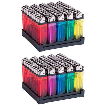 50-Pack Transparent Torch Lighters with Grinding Wheel – Disposable Flame Lighters for Everyday Use