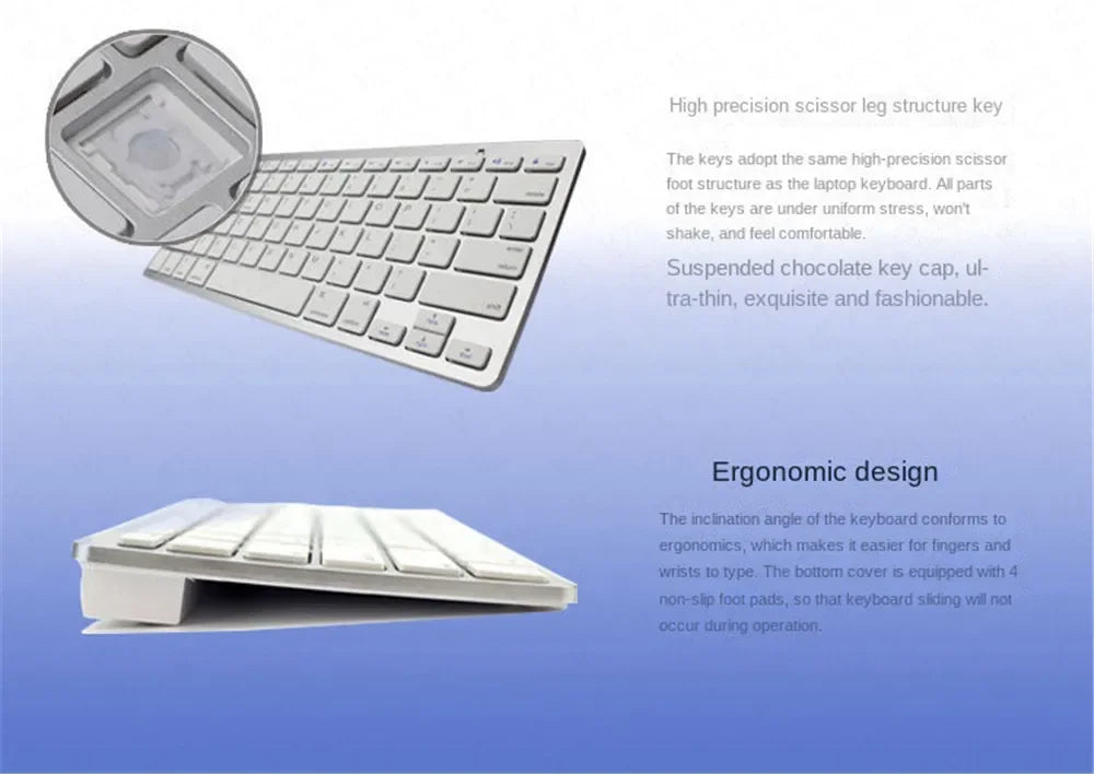 Mini Portable 78-Key Wireless Bluetooth Keyboard for PC, Tablet, iPad & Mobile Phones