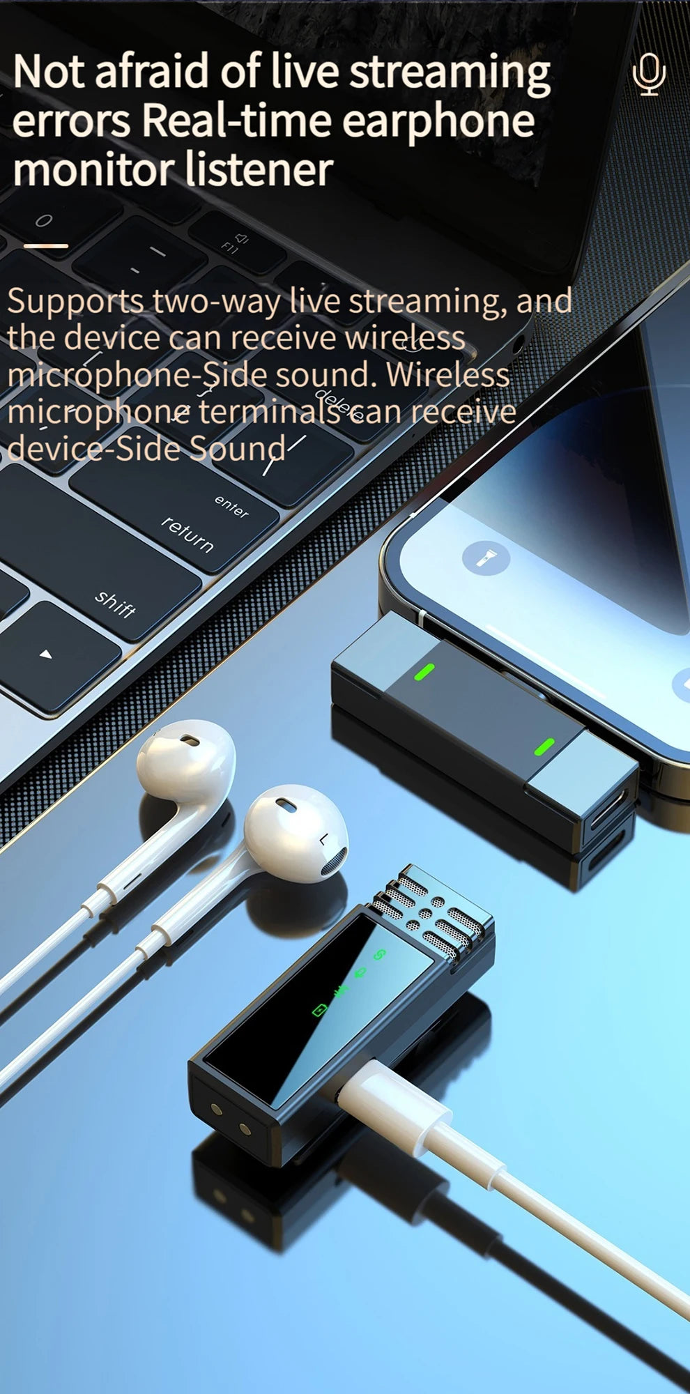 Xiaomi Wireless Lavalier Microphone – Portable Noise-Cancelling Mini Mic for Vlog, Interview, Live Streaming, Audio & Video Recording