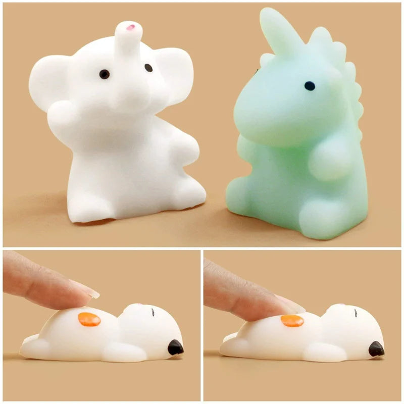 50–5PCS Kawaii Mochi Animal Squishy Toys – Anti-Stress Squeeze Balls for Kids Party Favors & Birthday Gifts